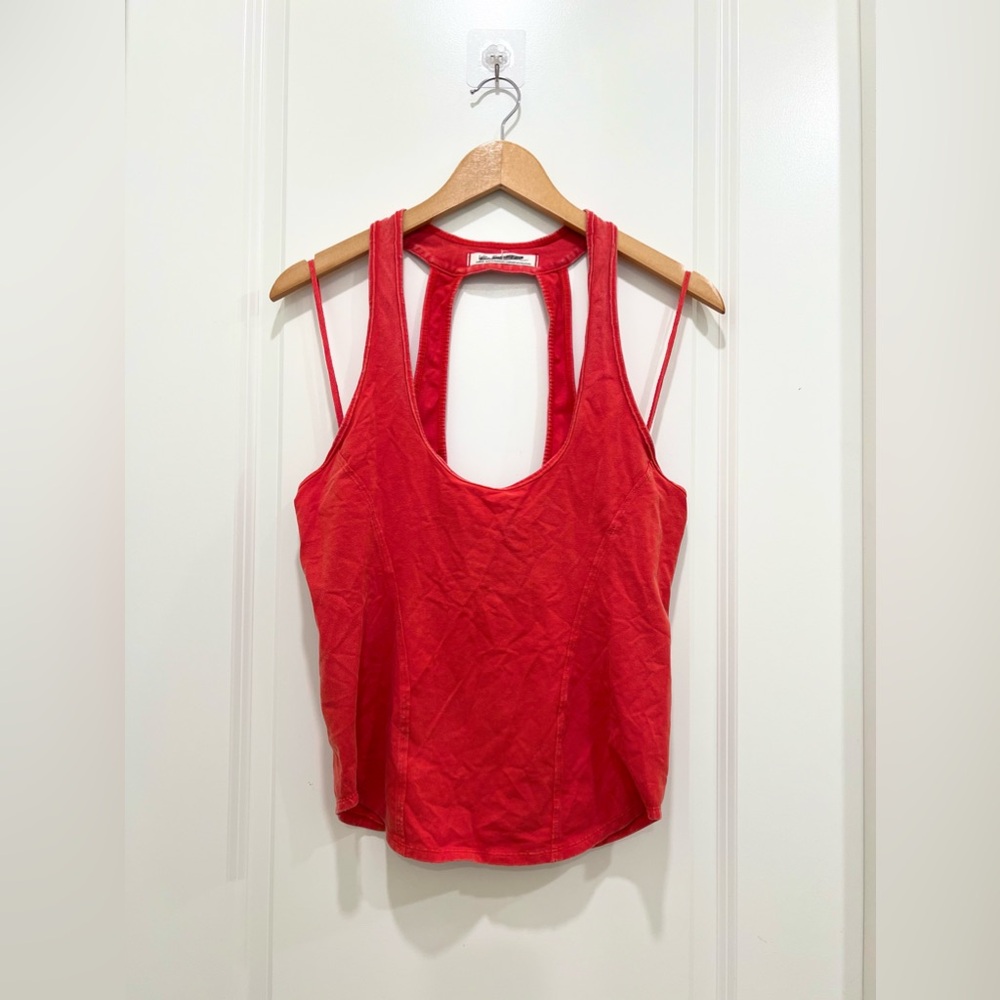 FREE PEOPLE Open Back Deatail Red/Orange Tank